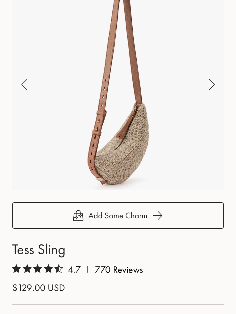 The Sak Woven Straw Sling with Brown Leather Strap - Picture 4 of 8